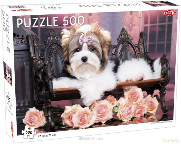 TACTIC 500 el. Animals: Yorkshire Terrier with Roses [PUZZLE]
