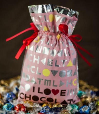 Worek I love chocolate Róż 20x30 cm (5 szt)