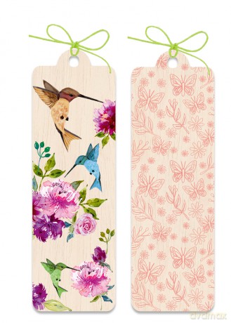 Zakładka drewniana Kolibry
