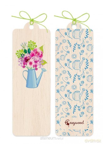Zakładka drewniana Kwiaty w konewce