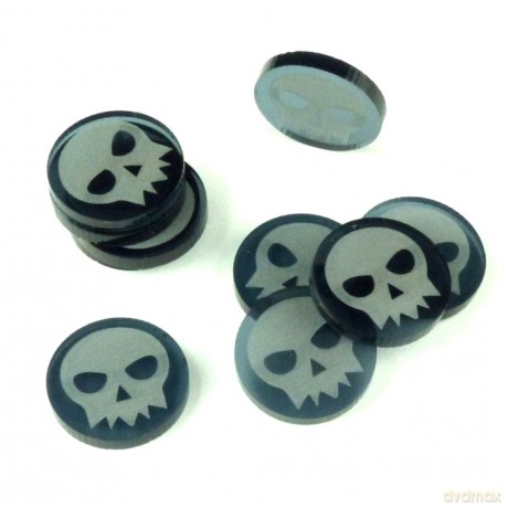 Znaczniki akryl grafit śmierć okrągłe 20x3mm 10 szt