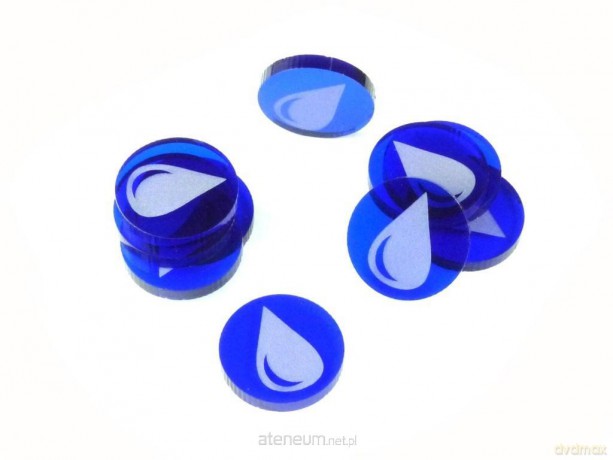 Znaczniki akryl niebies woda okrągłe 20x30mm 10 szt