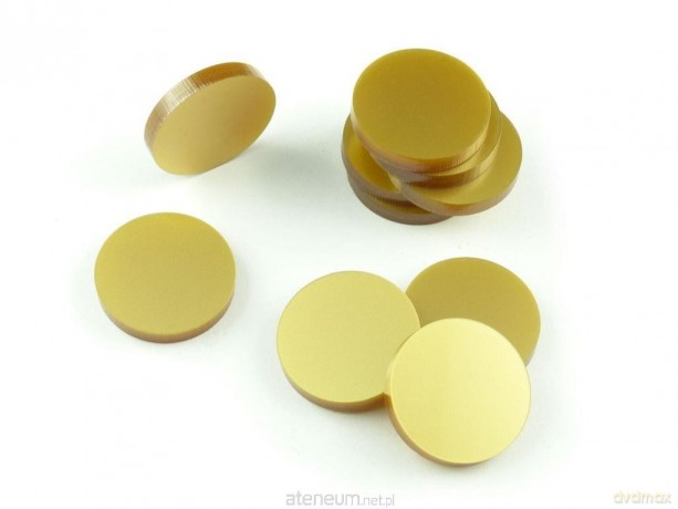 Znaczniki akryl złote okrągłe 22x3mm 10 szt