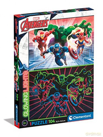 CLEMENTONI Glowing 104 el. Avengers [PUZZLE]