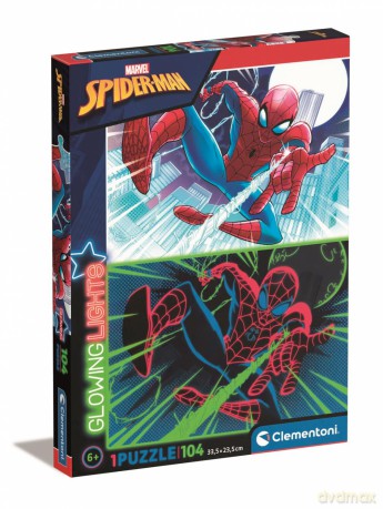 CLEMENTONI Glowing 104 el. Spiderman [PUZZLE]