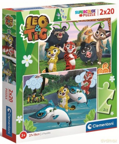 CLEMENTONI 2 X 20 el. Super Kolor Leo I Tig [PUZZLE]