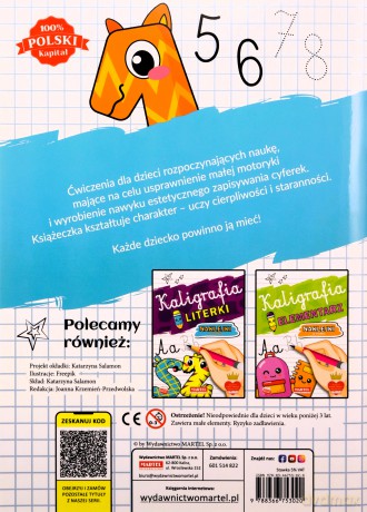 Kaligrafia. Cyferki z naklejkami - Katarzyna Salamon [KSIĄŻKA]