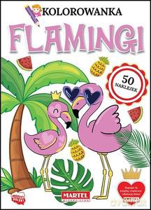 Kolorowanka z naklejkami Flamingi [KSIĄŻKA]