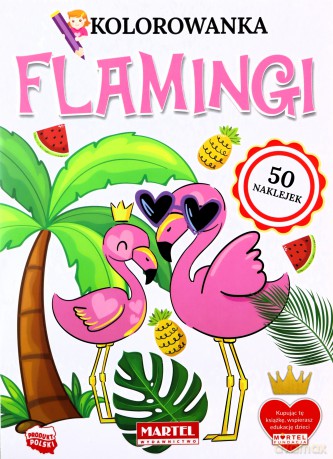 Kolorowanka z naklejkami Flamingi [KSIĄŻKA]