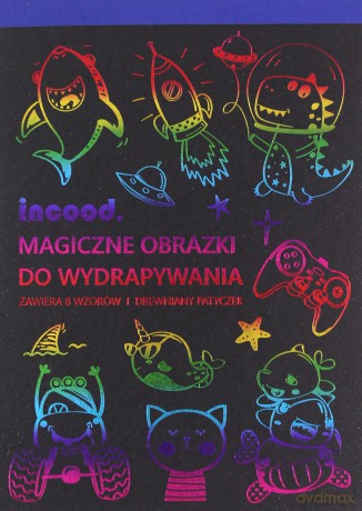 Wydrapywanka tęczowa 13x18cm z wzorami, 8 arkuszy [KSIĄŻKA]