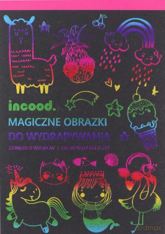 Wydrapywanka tęczowa 13x18cm z wzorami, 8 arkuszy [KSIĄŻKA]