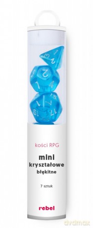 Komplet kości Mini Kryształowe Błękitne