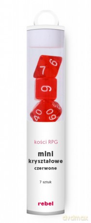 Komplet kości Mini Kryształowe Czerwone