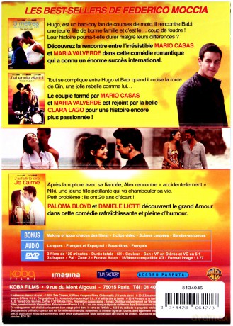 Federico Moccia: 3 Romantic Comedies (3 Metres Au-Dessus Du Ciel / J'ai Envie De Toi / J'ai Failli Te Dire Je T'aime) [BOX] [3DVD]