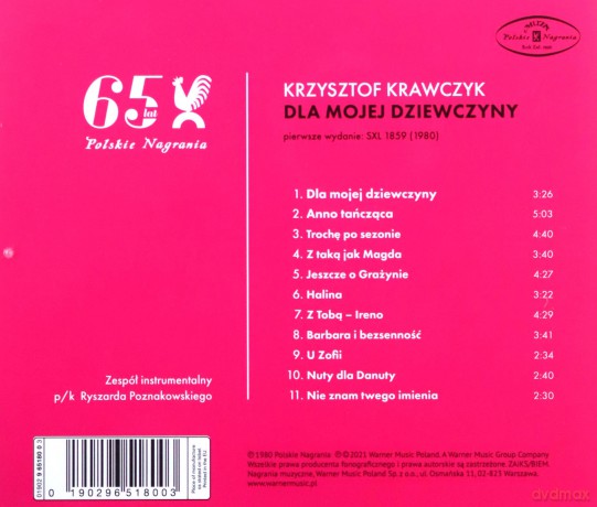 Krzysztof Krawczyk: Dla Mojej Dziewczyny [CD]