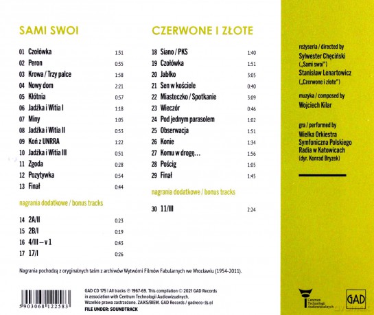 Sami swoi soundtrack (Wojciech Kilar) [CD]