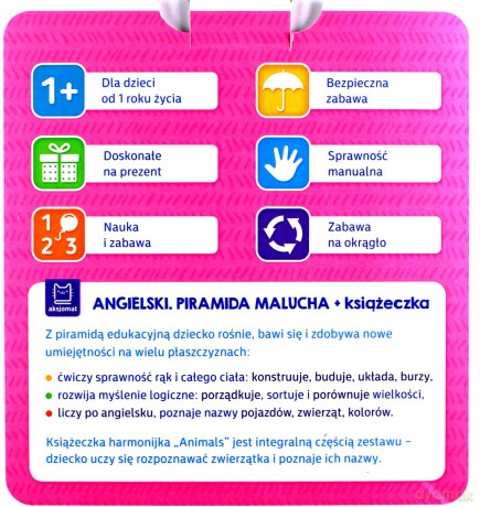 Angielski Piramida malucha + książeczka Animals 1+ - Agnieszka Bator [KSIĄŻKA]