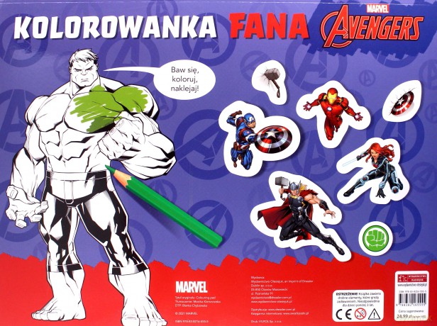 Kolorowanka fana. Marvel Avengers [KSIĄŻKA]