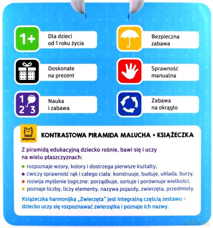 Kontrastowa piramida malucha + książeczka 1+ - Bogusław Gałka [KSIĄŻKA]