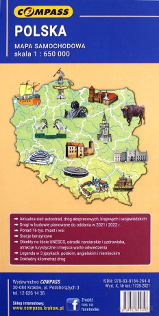 Mapa samochodowa. Polska 1:650 000