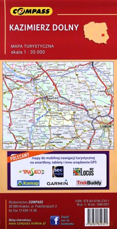 Mapa turystyczna - Kazimierz Dolny 1:35:000