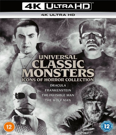 Universal Classic Monsters: Icons of Horror Collection: Dracula / Frankenstein / The Invisible Man / The Wolf Man [4xBlu-Ray 4K]