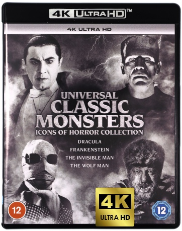 Universal Classic Monsters: Icons of Horror Collection: Dracula / Frankenstein / The Invisible Man / The Wolf Man [4xBlu-Ray 4K]