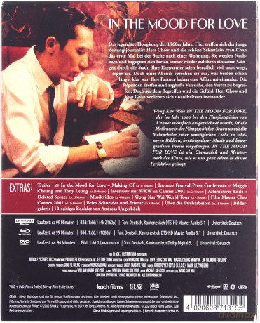 In the Mood for Love (Spragnieni miłości) [Blu-Ray 4K]+[Blu-Ray]+[DVD]