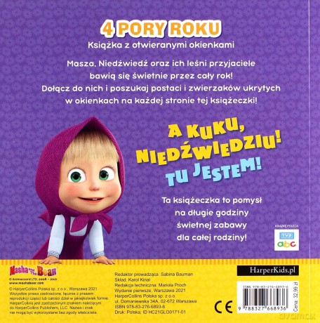 4 pory roku. Masza i Niedźwiedź. Książka z otwieranymi okienkami [KSIĄŻKA]