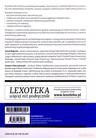Etyka w administracji publicznej - Iwona Bogucka, Tomasz Pietrzykowski [KSIĄŻKA]