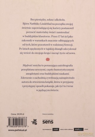 Mądrość mnicha. Czego nauczyło mnie życie w leśnym klasztorze - Björn Natthiko Lindeblad [KSIĄŻKA]