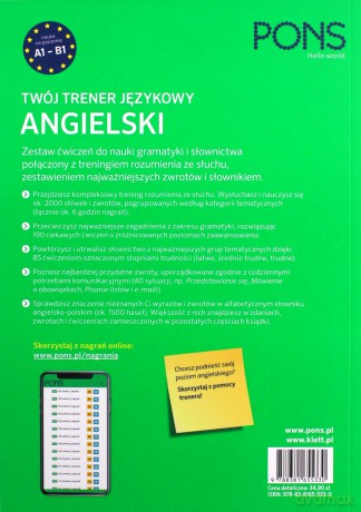Twój trener językowy Angielski PONS A1-B2 [KSIĄŻKA]