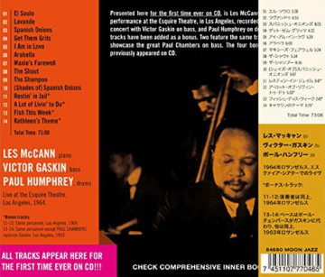 Les Mccann: At The Esquire Theatre 1964 [CD]
