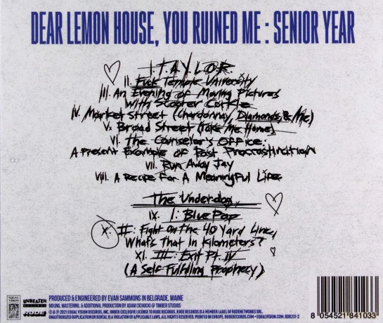 Kaonashi: Dear Lemon House. You Ruined Me: Senior Year [CD]