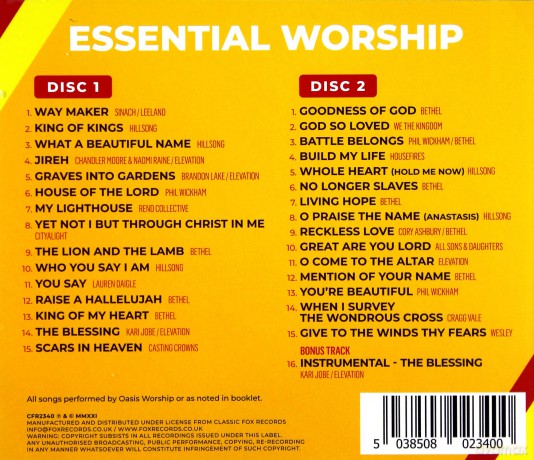 Oasis Worship: Essential Worship (Way Maker) [2CD]