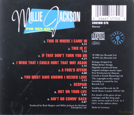 Millie Jackson: For Men Only [CD]