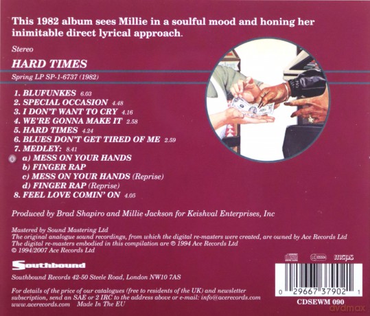 Millie Jackson: Hard Times [CD]