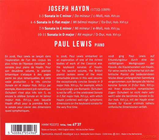 Haydn: Piano Sonatas Nos 20 34 51 52 Lewis  [CD]