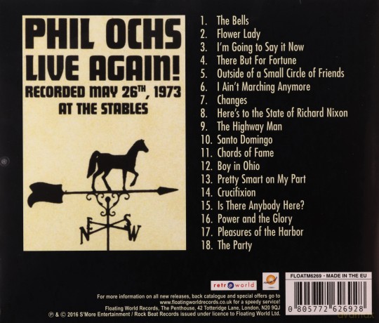 Phil Ochs: Live Again! [CD]