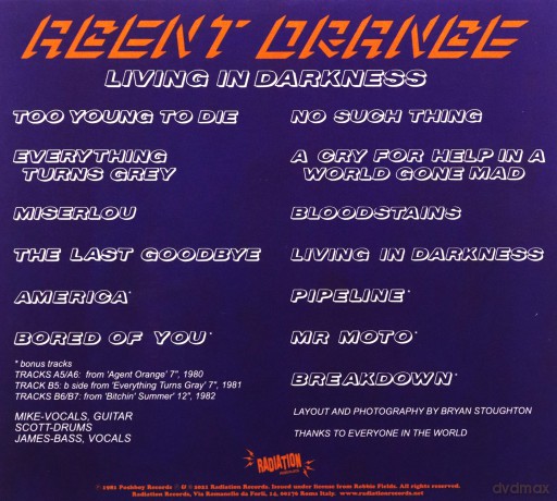Agent Orange: Living In Darkness [CD]