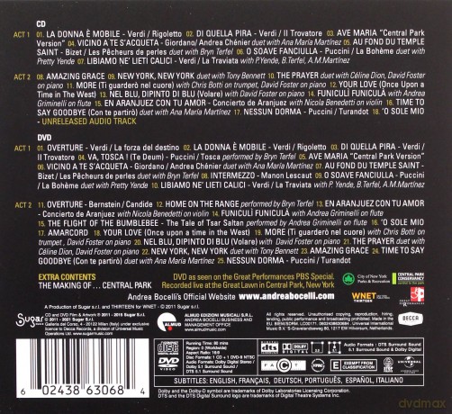 Andrea Bocelli: One Night In Central Park - 10th Anniversary [CD]+[DVD]
