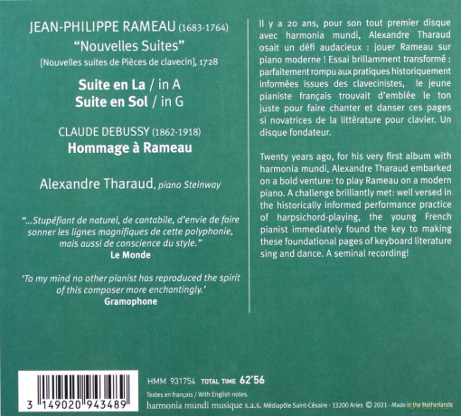 Rameau: Nouvelles Suites Tharaud (digipack) [CD]