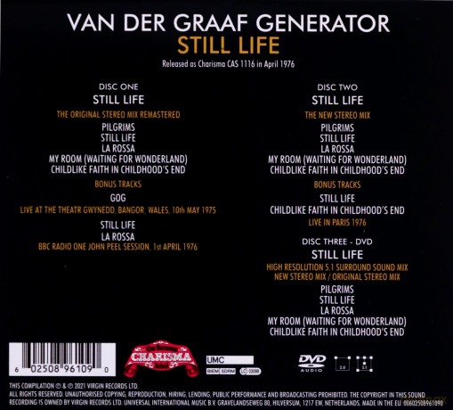 Van Der Graaf Generator: Still Life [3CD]