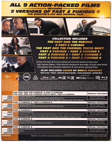 Fast And The Furious 1-9 [9xBlu-Ray]