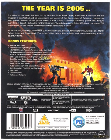 Transformers: The Movie [Blu-Ray 4K]+[Blu-Ray]