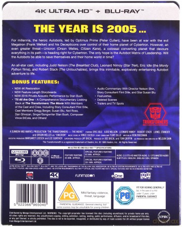 Transformers: The Movie (steelbook) (Limited) [Blu-Ray 4K]+[Blu-Ray]