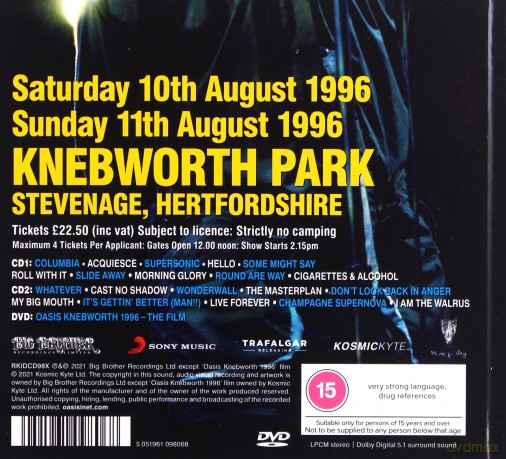 Oasis: Oasis Knebworth 1996 [3CD]