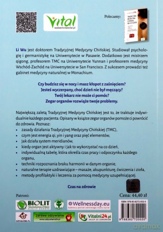 Zegar dobowej aktywności narządów - dr Li Wu [KSIĄŻKA]