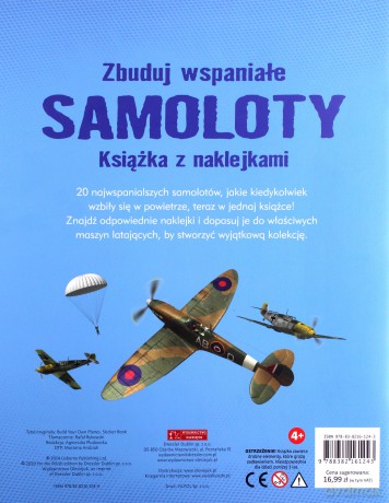 Zbuduj wspaniałe samoloty. Książka z naklejkami - Simon Tudhope [KSIĄŻKA]