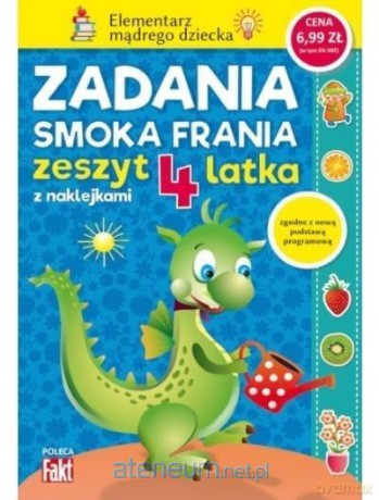Zadania smoka Frania. Zeszyt 4 latka [KSIĄŻKA]